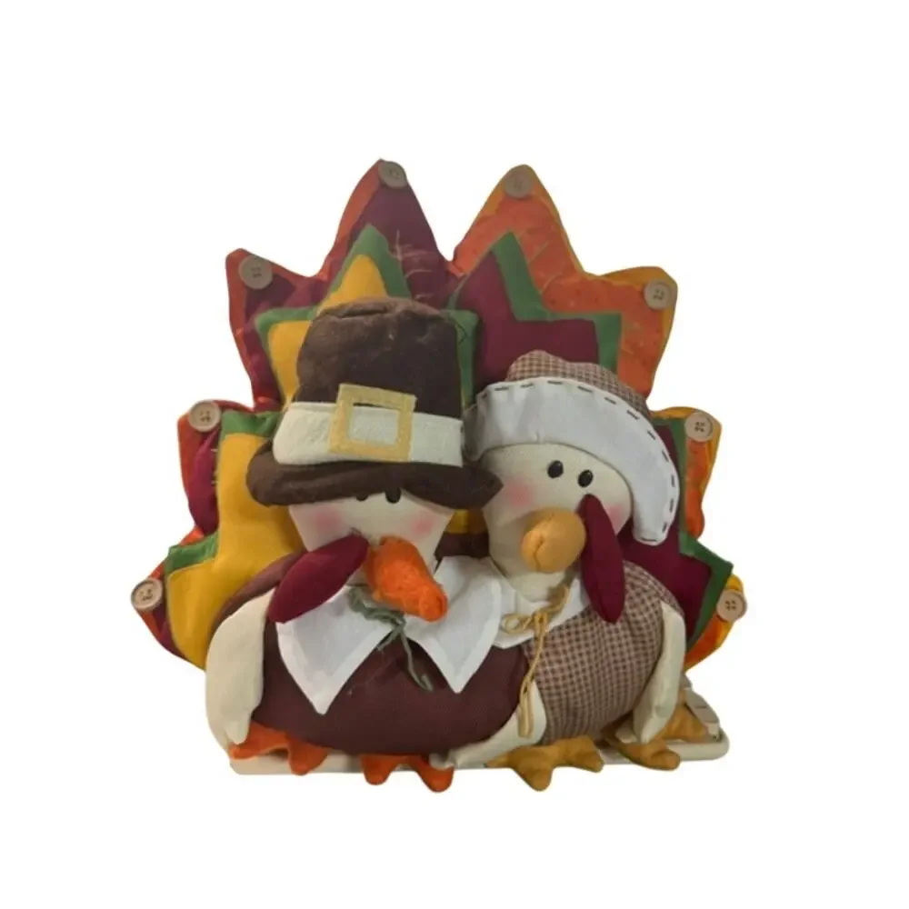 Mr. & Mrs. Turkey Pillow Thanksgiving Decor Large Festive Fall